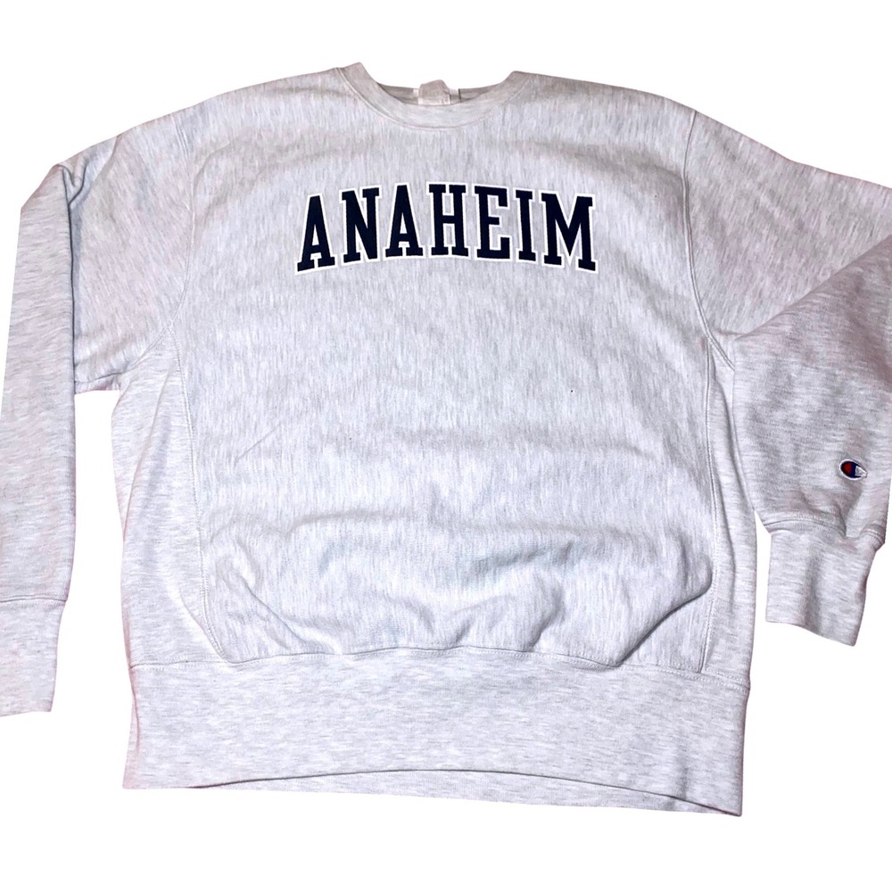 Vintage Champion Reverse Weave Anaheim Thick‎ Sweatshirt Grey Crewneck Medium